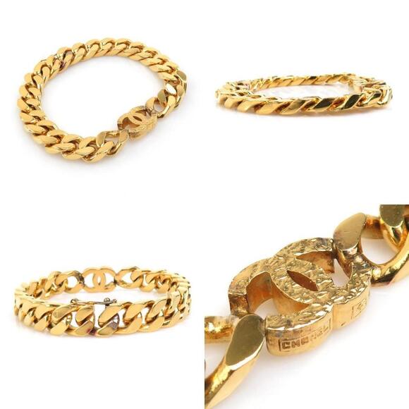 CHANEL Authentic Gold Logo Charm Bracelet - Picture 3 of 5